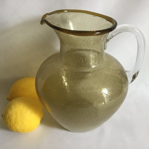Handmade  Handblown Glass Pitcher / Ewer - Picture 1 of 7